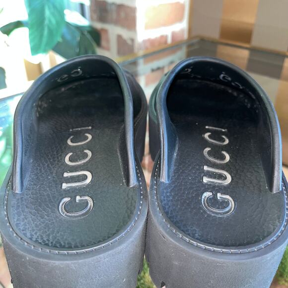 GUCCI Perforated G Black Rubber Platforms SZ 36 - Picture 3 of 6